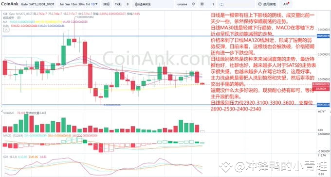 SATS 币价分析：洗盘中的耐心等待